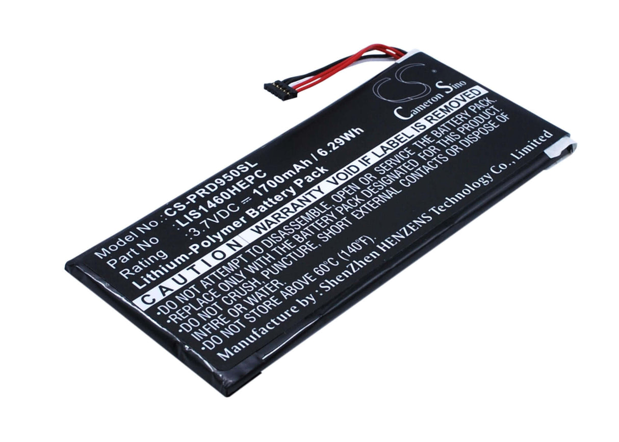 3.7V, Li-Polymer, 1700mAh, E-book, E-reader battery fits Sony, 1-853-020-11, Prs-950, Prs-950sc, 6.29Wh E-book, E-reader Cameron Sino Technology Limited