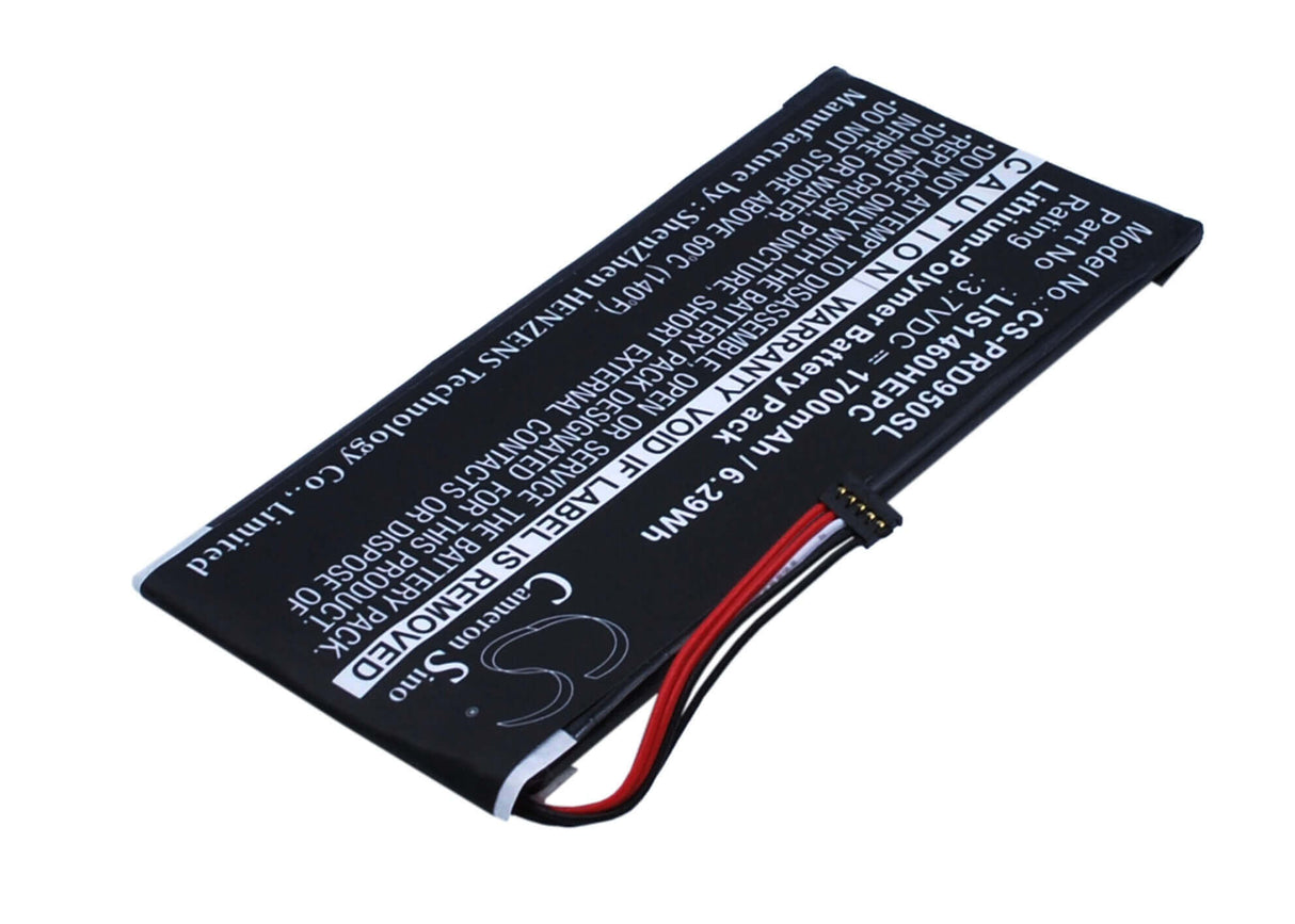3.7V, Li-Polymer, 1700mAh, E-book, E-reader battery fits Sony, 1-853-020-11, Prs-950, Prs-950sc, 6.29Wh E-book, E-reader Cameron Sino Technology Limited