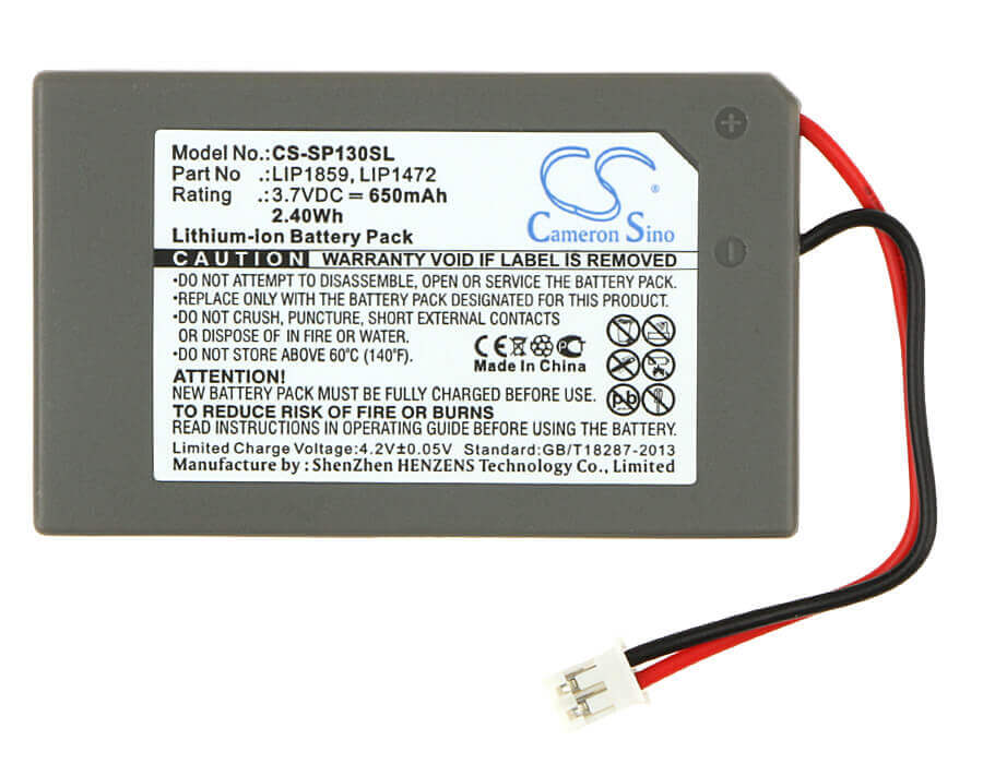 3.7V, Li-ion, 650mAh, Game Console battery fits Sony, Lip1472, Cechzc1e, Cechzc1h, 2.41Wh Game Console Cameron Sino Technology Limited