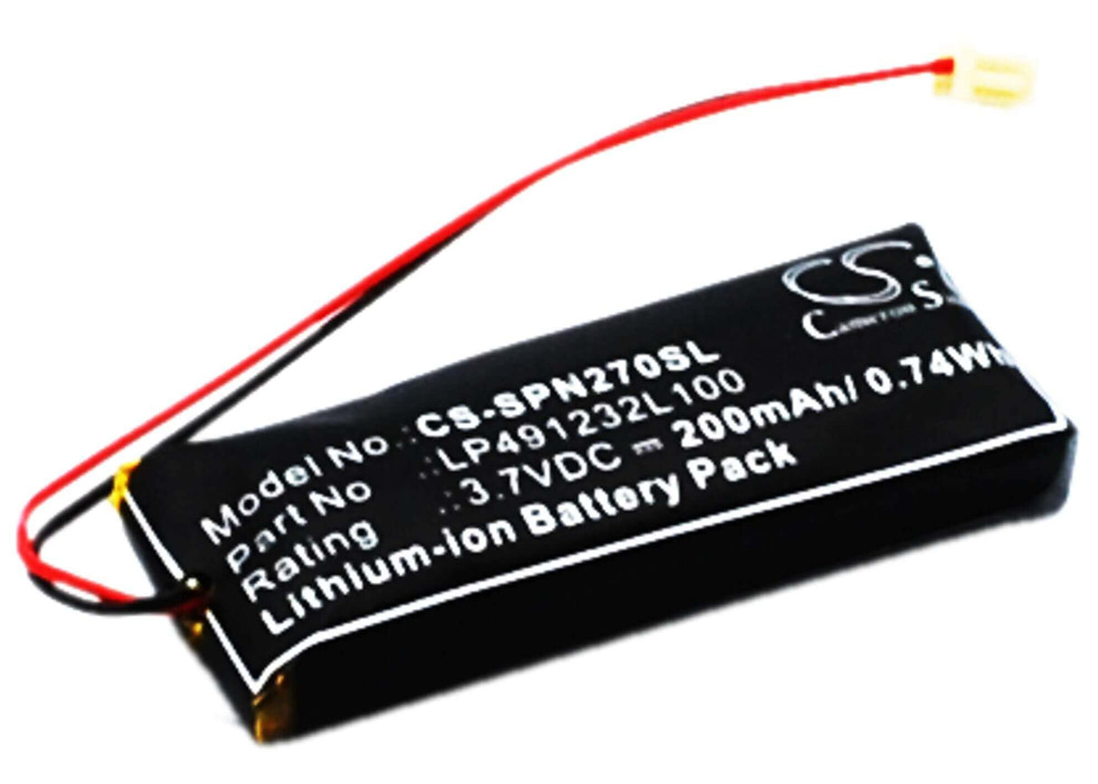 3.7V, Li-Polymer, 200mAh, Headset battery fits Sony, Lp491232l100, Psp-n270, Psp-n270g, 0.74Wh Wireless Headset Cameron Sino Technology Limited