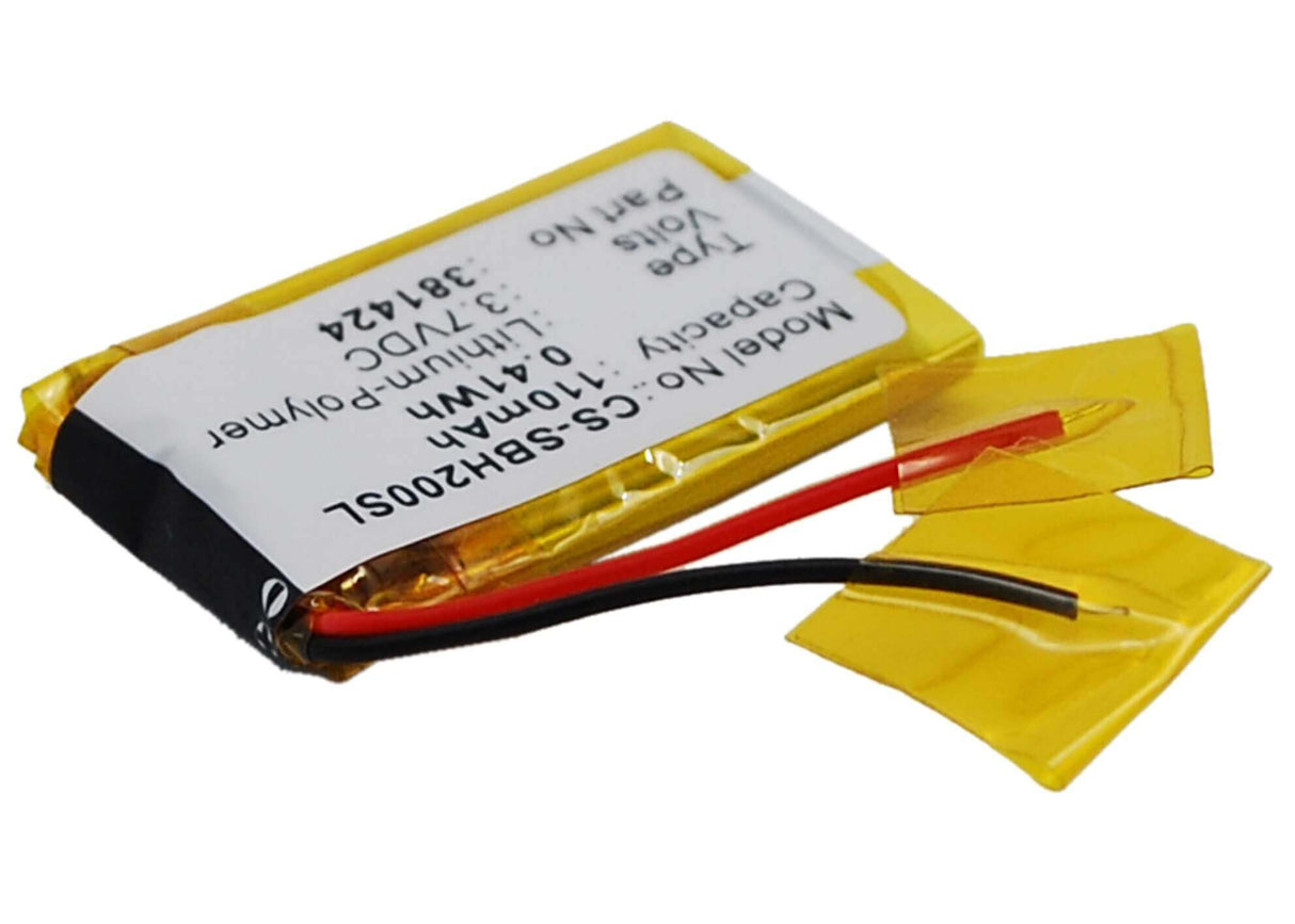 3.7V, Li-Polymer, 110mAh, Headset battery fits Sony, 381424, Sbh-20, 0.41Wh Wireless Headset Cameron Sino Technology Limited