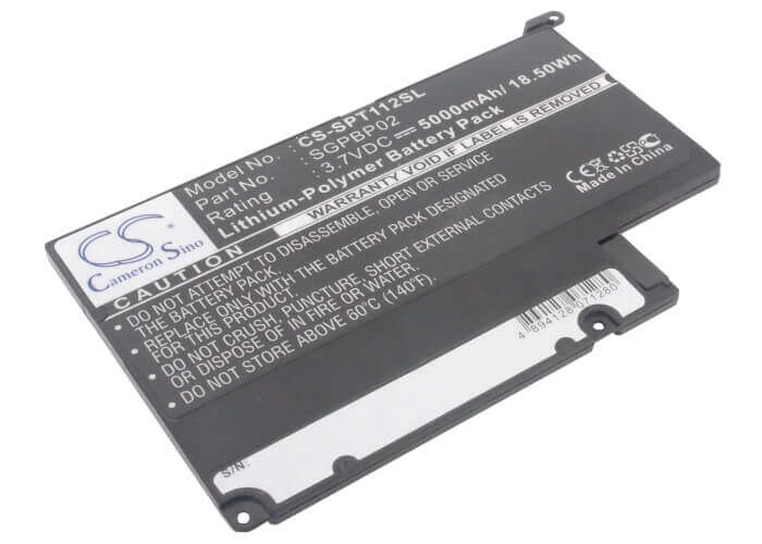 3.7V, Li-Polymer, 5000mAh, Tablet battery fits Sony, Sgpbp02, Sgpt111cn, Sgpt112cn, 18.50Wh Tablet Cameron Sino Technology Limited