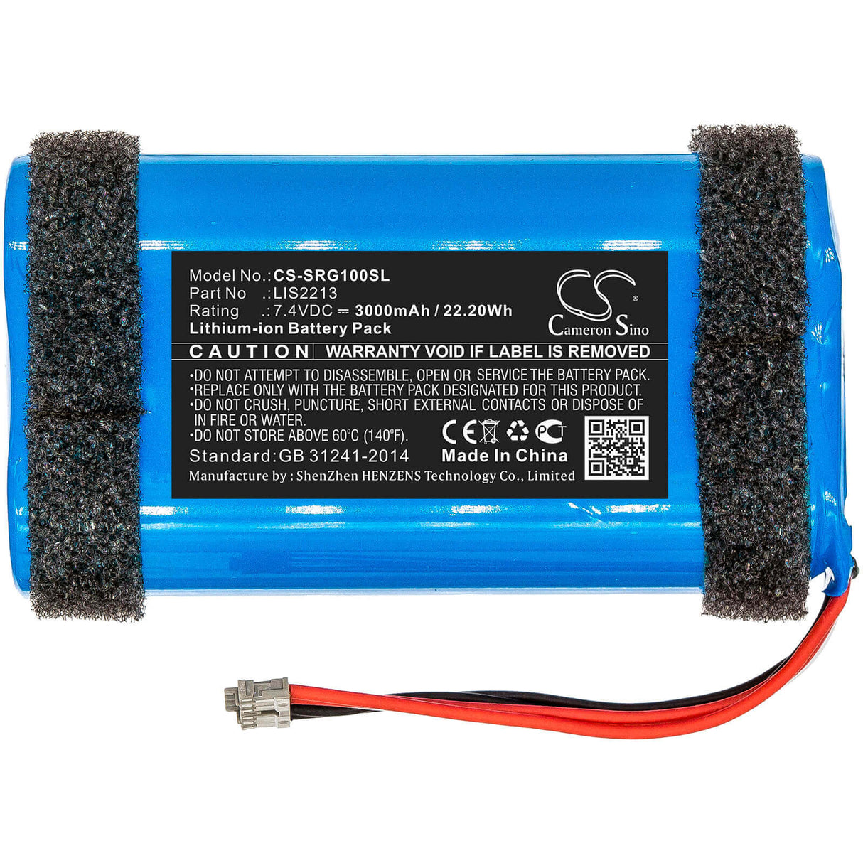 7.4V, Li-ion, 3000mAh, Speaker battery fits Sony, Srs-hg1, Srs-hg110, 22.20Wh Speaker Cameron Sino Technology Limited