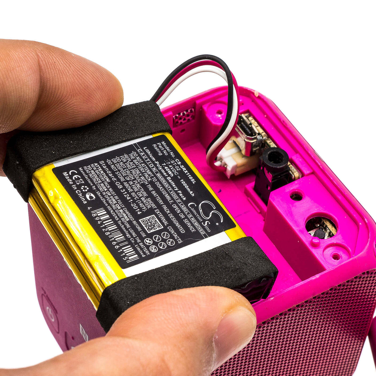 7,4V, Li-Polymer, 1000mAh, batterie de haut-parleur compatible avec Sony, Srs-x11, 7,40Wh Haut-parleur Cameron Sino Technology Limited