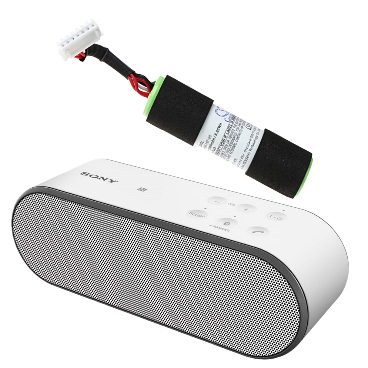 3.7V, Li-ion, 2400mAh, Batterie de haut-parleur compatible avec Sony, Srs-x2, 8.88Wh Haut-parleur Cameron Sino Technology Limited