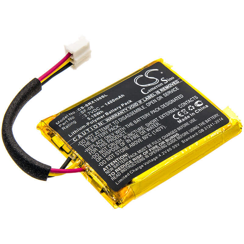 3.7V, Li-Polymer, 1400mAh, Headset battery fits Sony, 1-853-641-13, Srs-xb10, Srs-xb12, 5.18Wh Wireless Headset Cameron Sino Technology Limited