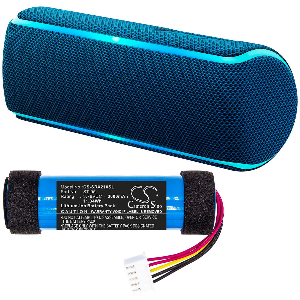 3.78V, Li-ion, 3000mAh, Speaker battery fits Sony, Srs-xb21, Srs-xb22, 11.34Wh Speaker Cameron Sino Technology Limited