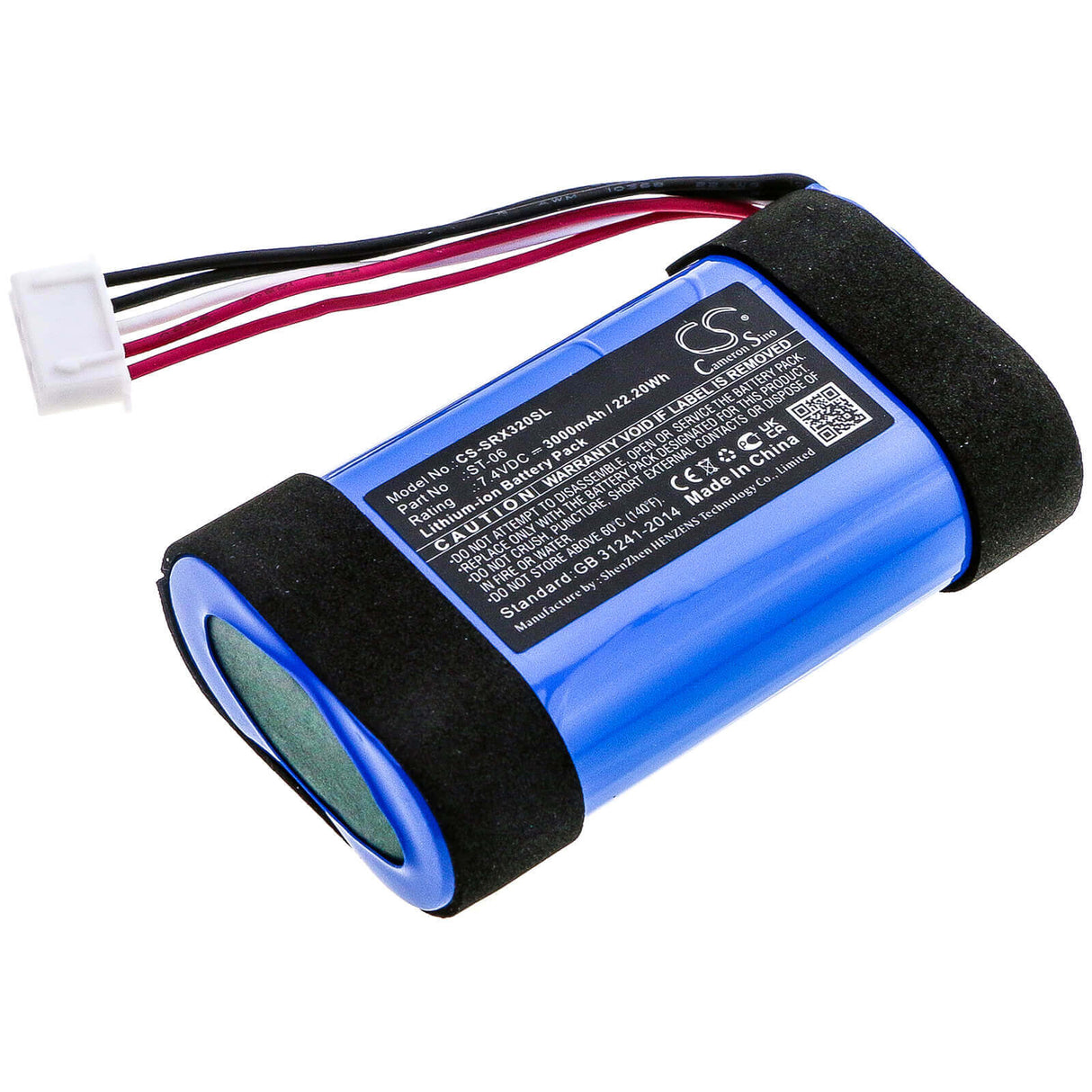 7.4V, Li-ion, 3350mAh, Batterie de haut-parleur compatible avec Sony, Srs-xb31, Srs-xb32, 24.79Wh Haut-parleur Cameron Sino Technology Limited