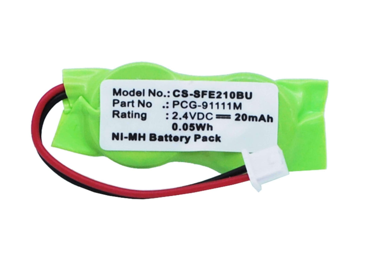 2.4V, Ni-MH, 20mAh, CMOS / BackUp battery fits Sony, 2/v15h, VAIO PCG-7134M, VAIO PCG-7154M, 0.05Wh CMOS / BackUp Cameron Sino Technology Limited