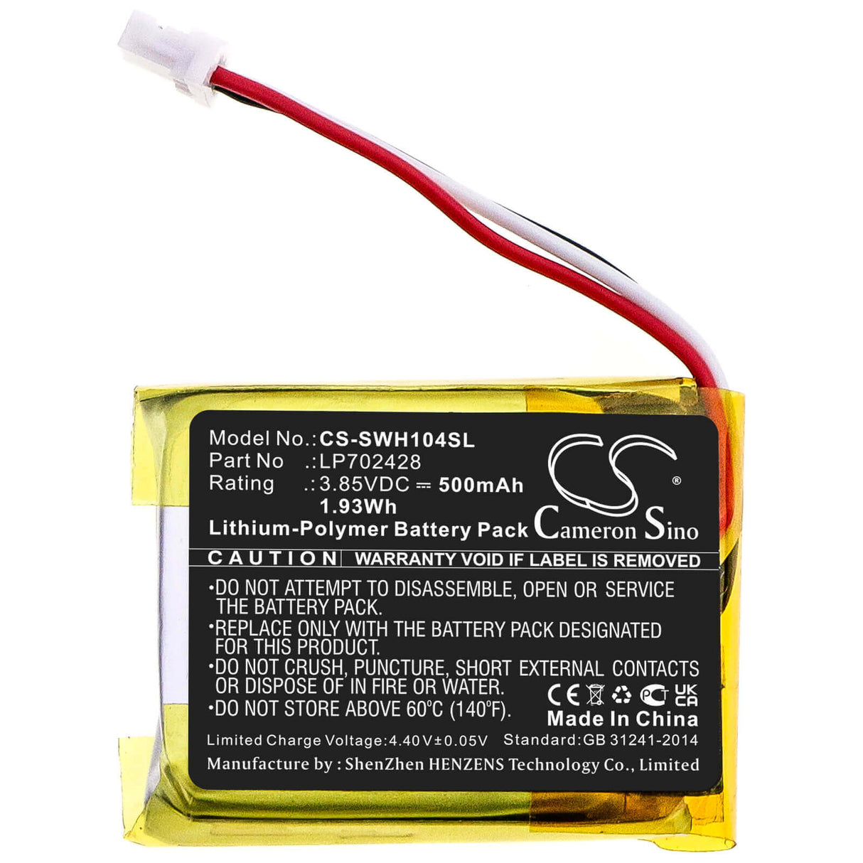 Headset Battery For Sony, Wf-1000xm4 Charging Case 3.7v, 500mah - 1.85wh Wireless Headset Cameron Sino Technology Limited