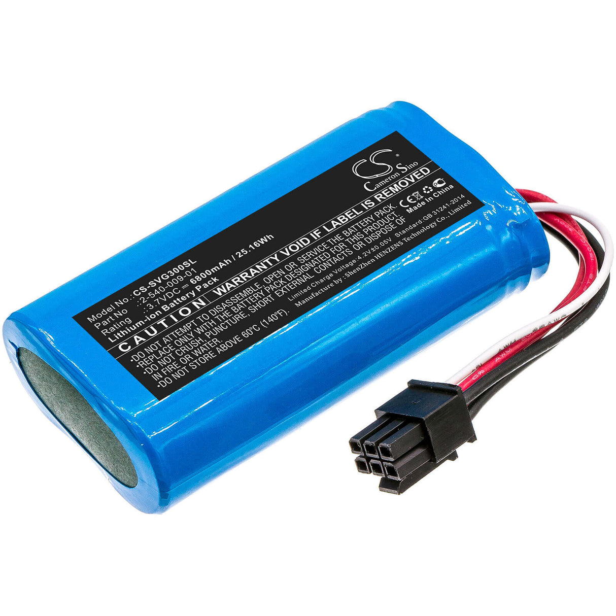 3.7V, Li-ion, 6800mAh, Speaker battery fits Soundcast, 21391-vgbt03a, Sud-vgbt03a, 25.16Wh Speaker Cameron Sino Technology Limited