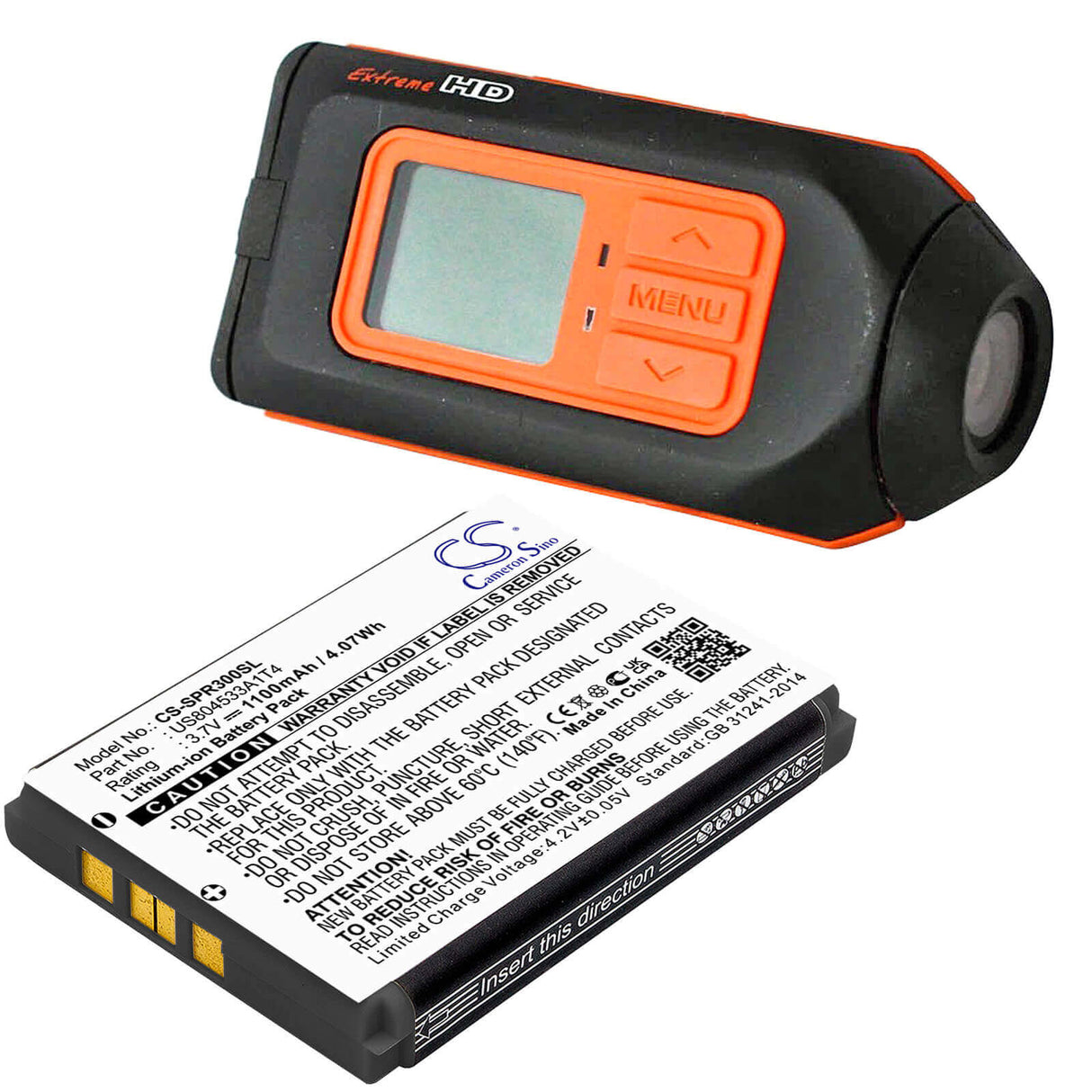Camera Battery For Spare H720, Minidvr 3 3.7v, 1100mah - 4.07wh Camera Cameron Sino Technology Limited (Camera)