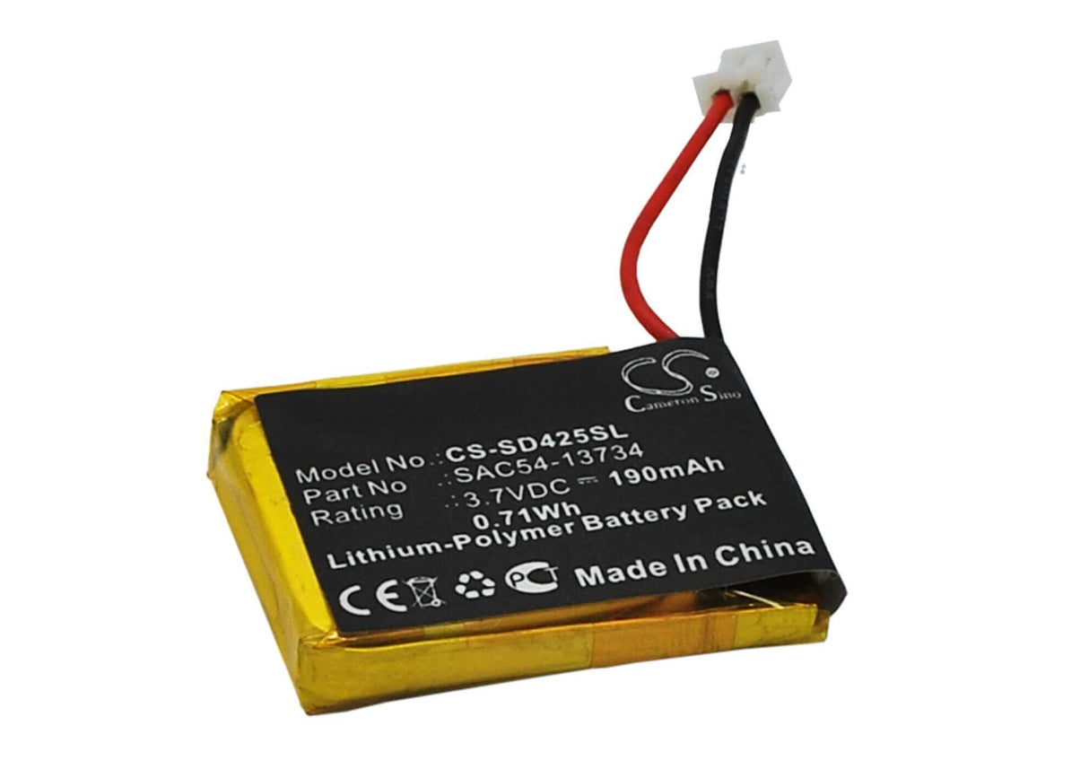 3.7V, Li-Polymer, 190mAh, Dog Collar battery fits Sportdog, Sac54-13734, Fieldtrainer 425, Fieldtrainer 425s, 0.7Wh Dog Collar Cameron Sino Technology Limited