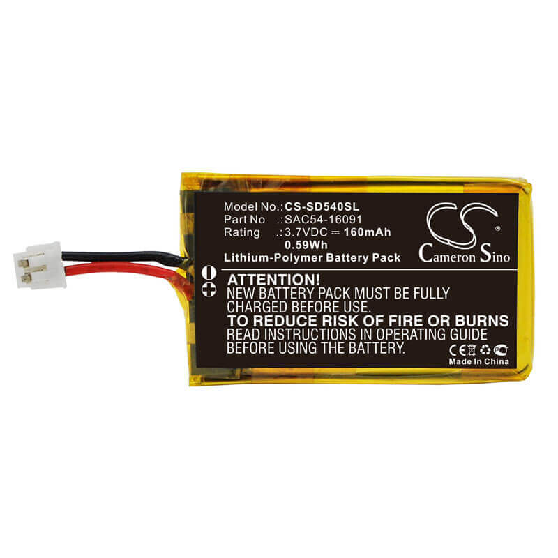 3.7V, Li-Polymer, 160mAh, Dog Collar battery fits Sportdog, Sac54-16091, Sbc-r Sportdog Bark Collar, 0.59Wh Dog Collar Cameron Sino Technology Limited