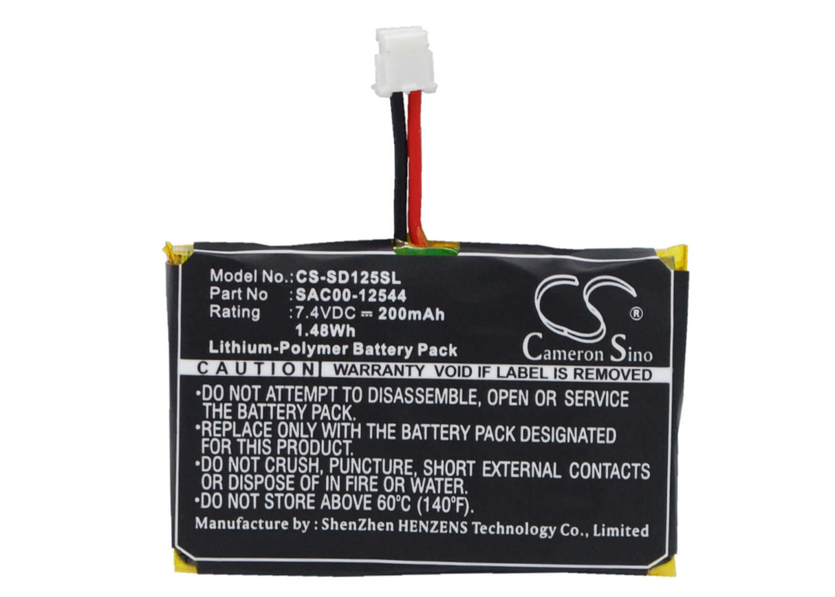 7.4V, Li-Polymer, 200mAh, Dog Collar battery fits Sportdog, Sac00-12544, Houndhunter Sd-3225 Sr-300 Rec, Prohunter Sd-2525 Sr-300, 1.48Wh Dog Collar Cameron Sino Technology Limited