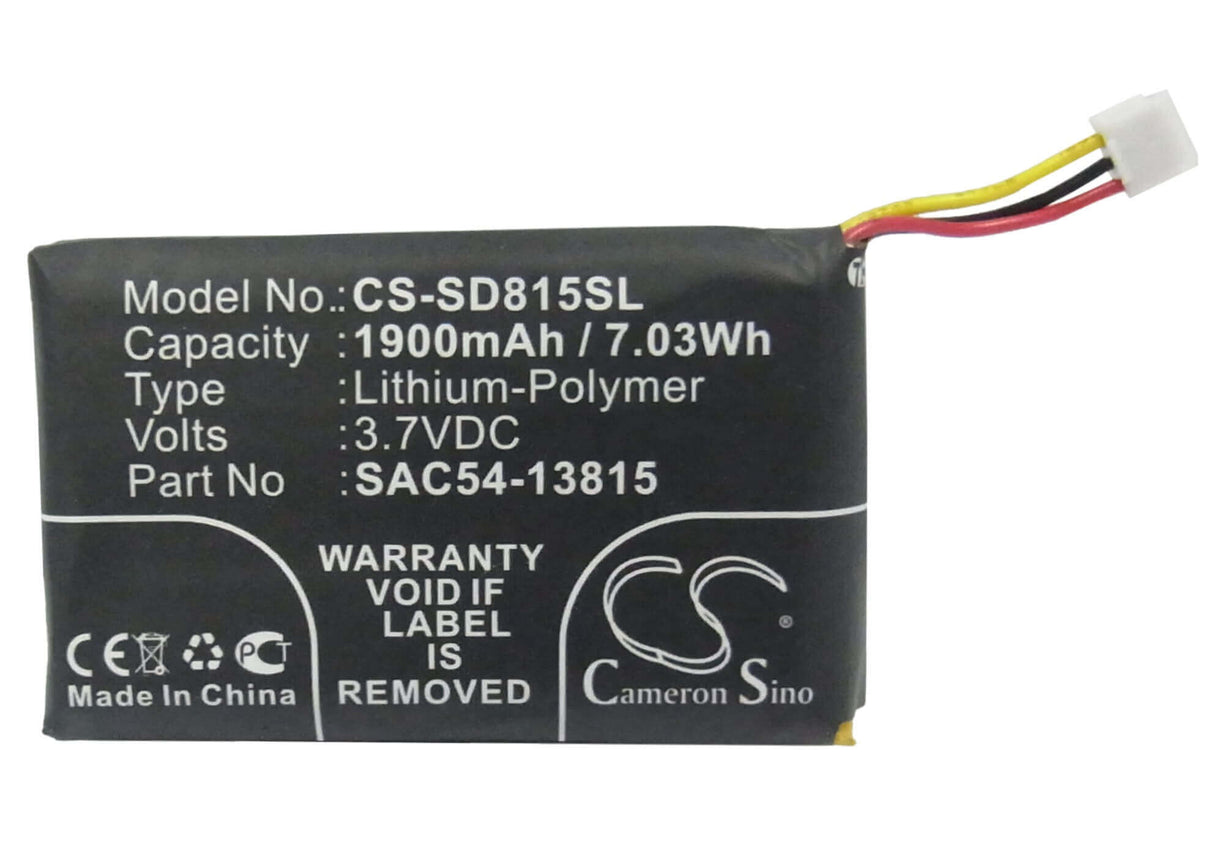 3.7V, Li-Polymer, 1900mAh, Dog Collar battery fits Sportdog, Sac54-13815, Tek 1.5 Gps Collar, Tek 2.0 Gps Collar, 7.03Wh Dog Collar Cameron Sino Technology Limited