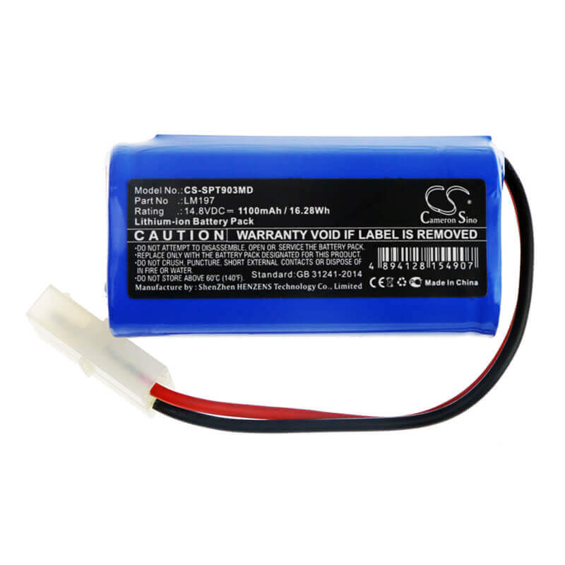 14.8V, Li-ion, 1100mAh, Batterie médicale compatible avec Spring, Lm197, Ecg-903a, 16.28Wh Medical Cameron Sino Technology Limited (Suspendu)