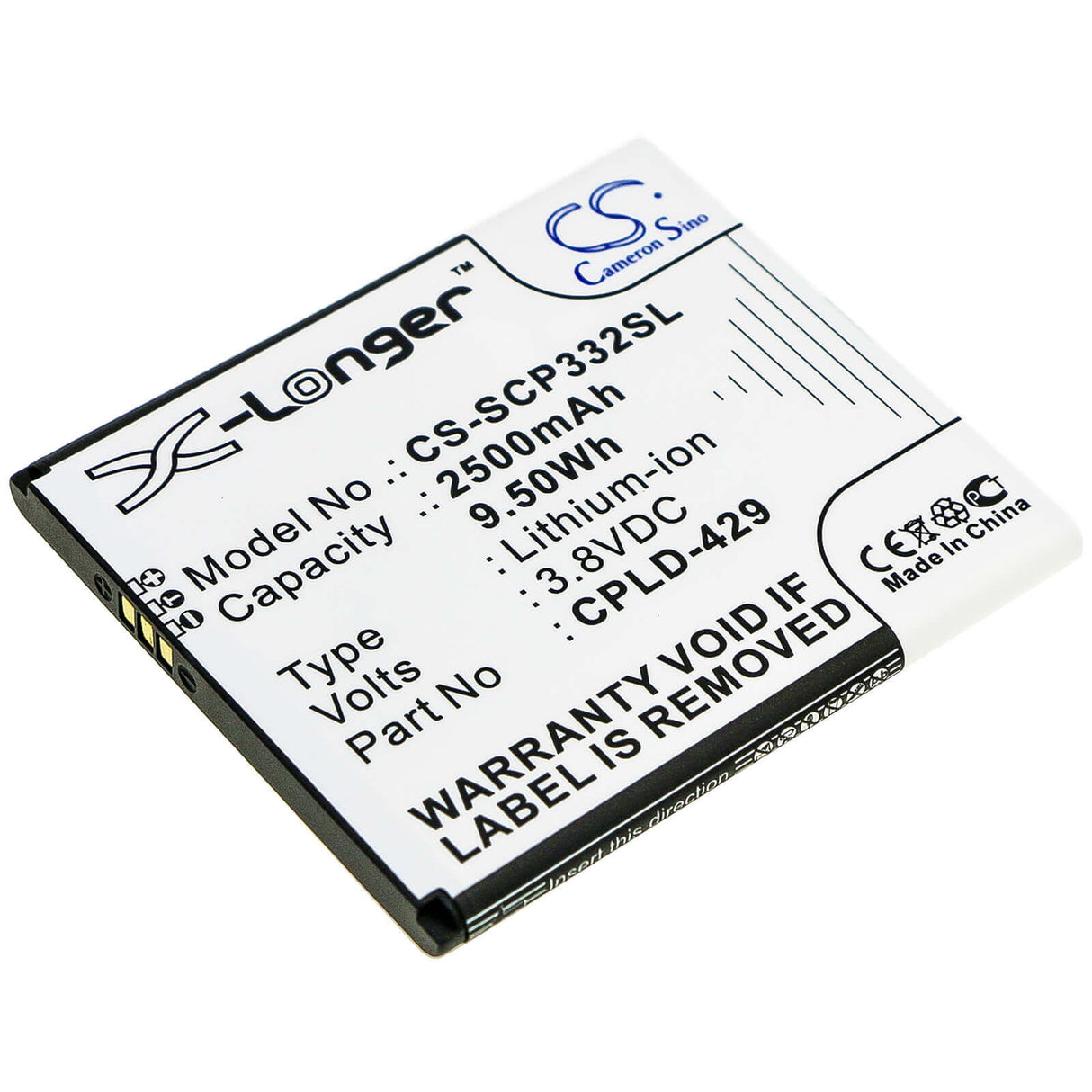 3.8V, Li-ion, 2500mAh, Hotspot battery fits Coolpad, Cpld-429, Cp332a, Surf Wifi Hotspot 4g, 9.50Wh Hotspot Cameron Sino Technology Limited
