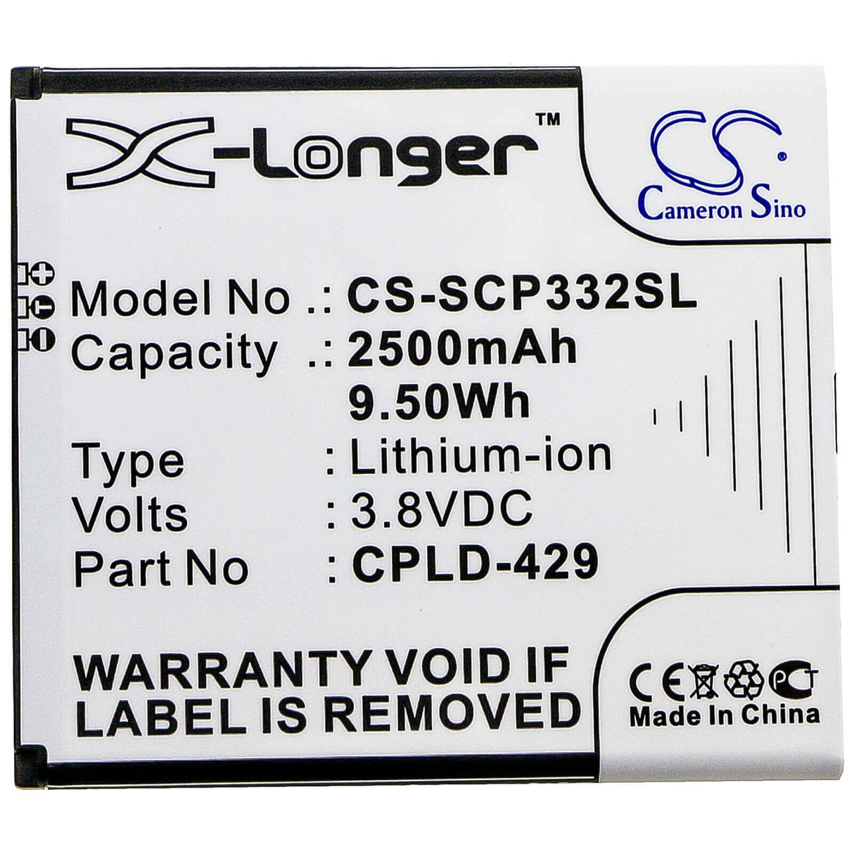 3.8V, Li-ion, 2500mAh, Hotspot battery fits Coolpad, Cpld-429, Cp332a, Surf Wifi Hotspot 4g, 9.50Wh Hotspot Cameron Sino Technology Limited