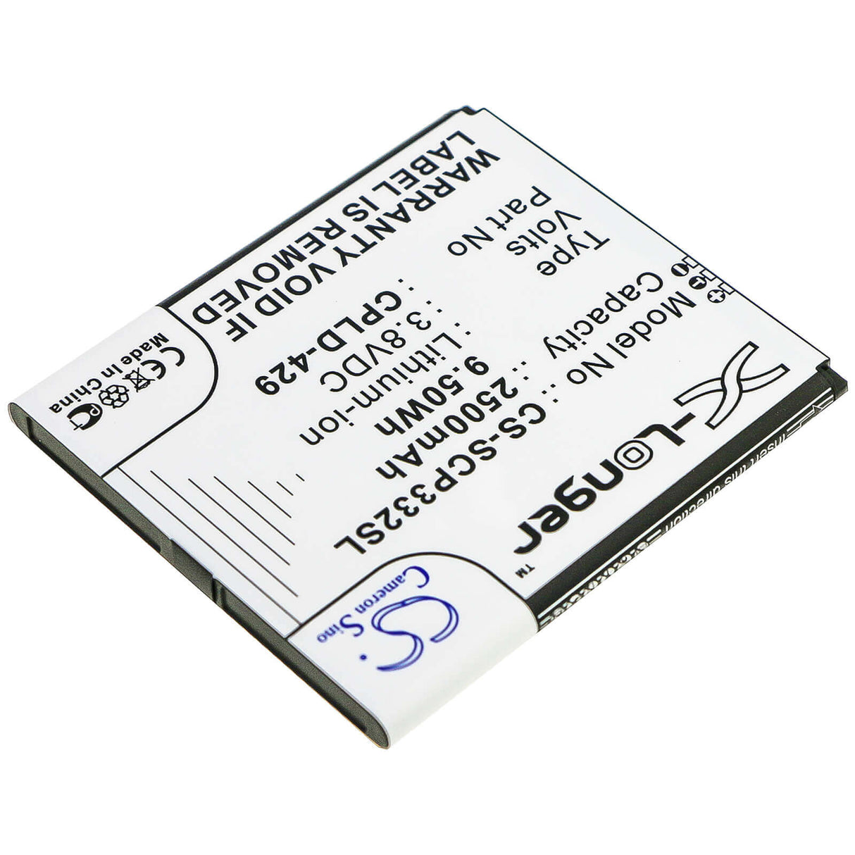 3.8V, Li-ion, 2500mAh, Hotspot battery fits Coolpad, Cpld-429, Cp332a, Surf Wifi Hotspot 4g, 9.50Wh Hotspot Cameron Sino Technology Limited