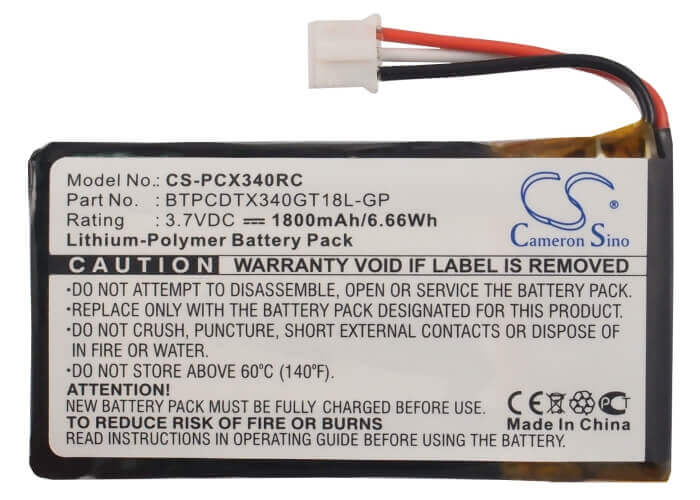 3.7V, Li-Polymer, 1800mAh, Hotspot battery fits Sprint, Btpcdtx340gt18l-gp, Pcdtx340gt, Tx340gt, 6.66Wh Hotspot Cameron Sino Technology Limited