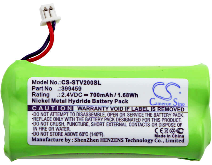 2,4V, Ni-MH, 700mAh, Batterie de casque compatible avec Stageclix, 399459, Transmetteur Jack V2, 1,68Wh Casque sans fil Cameron Sino Technology Limited