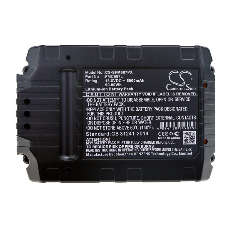 18.0V, Li-ion, 5000mAh, Power Tools battery fits Stanley, Fmc687l, Fmc625d2, Fmc645d2, 90Wh Power Tools Cameron Sino Technology Limited (Power Tools)