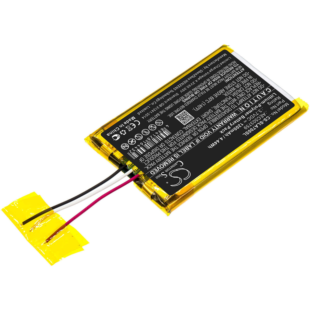 3.7V, Li-Polymer, 1200mAh, Headset battery fits Steelseries, Aec503759, Arctis 1, Arctis 3, 4.44Wh Wireless Headset Cameron Sino Technology Limited