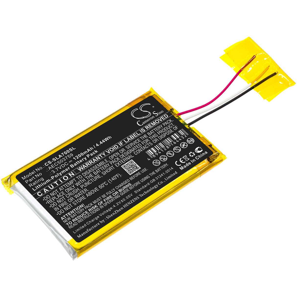 3.7V, Li-Polymer, 1200mAh, Headset battery fits Steelseries, Aec503759, Arctis 1, Arctis 3, 4.44Wh Wireless Headset Cameron Sino Technology Limited