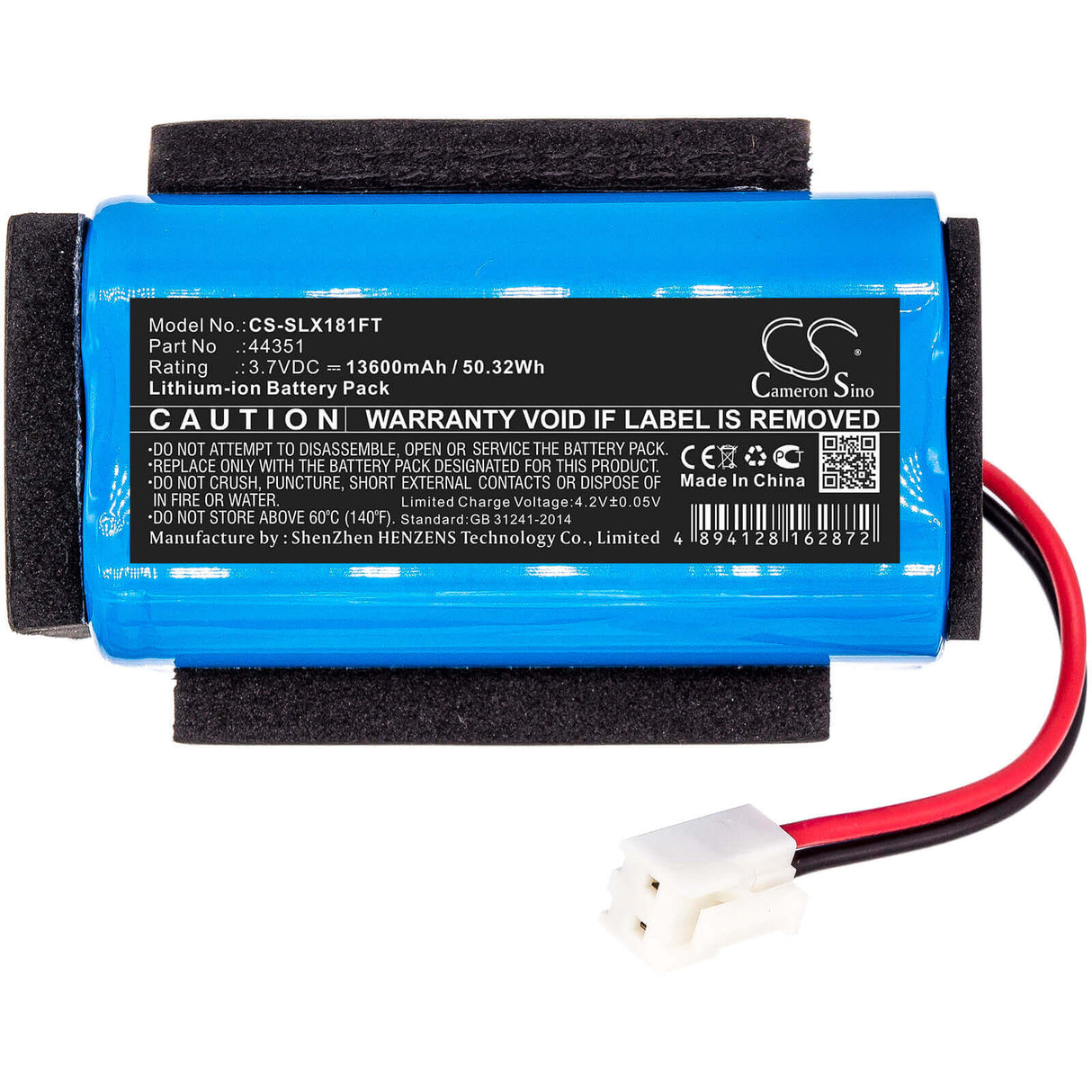 3.7V, Li-ion, 13600mAh, Flashlight battery fits Streamlight, 44350, Vulcan 180, 50.32Wh Flashlight Cameron Sino Technology Limited