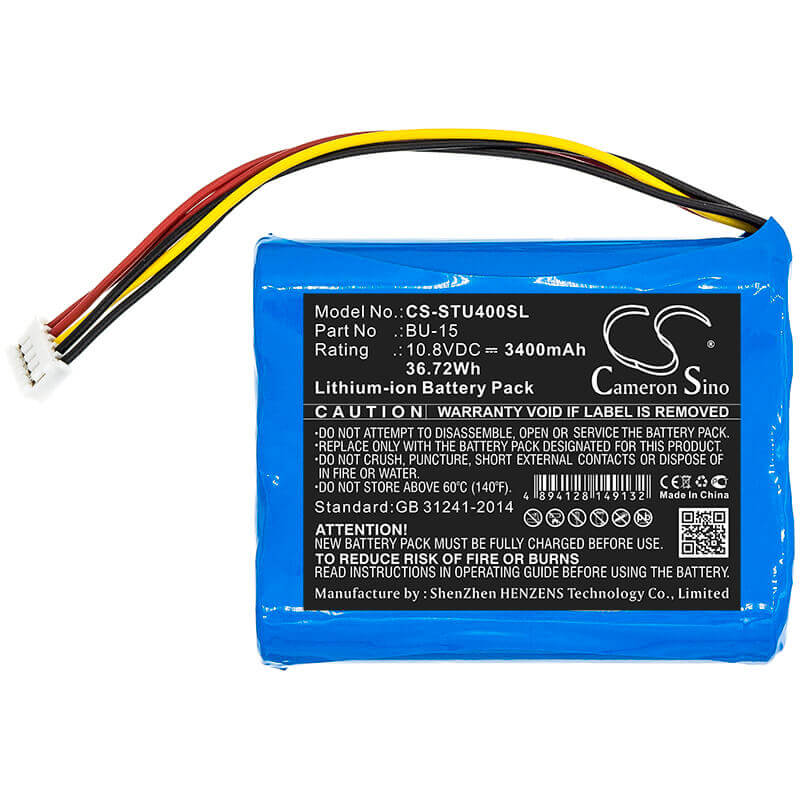 10.8V, Li-ion, 3400mAh, Batterie d'équipement compatible avec Sumitomo, Bu-15, T400S, T-400s, 36.72Wh Équipement, Enquête, Test Cameron Sino Technology Limited