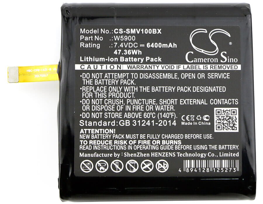 7.4V, Li-ion, 6400mAh, Payment Terminal battery fits Sunmi, W5600, V1, 47.36Wh Payment Terminal Cameron Sino Technology Limited