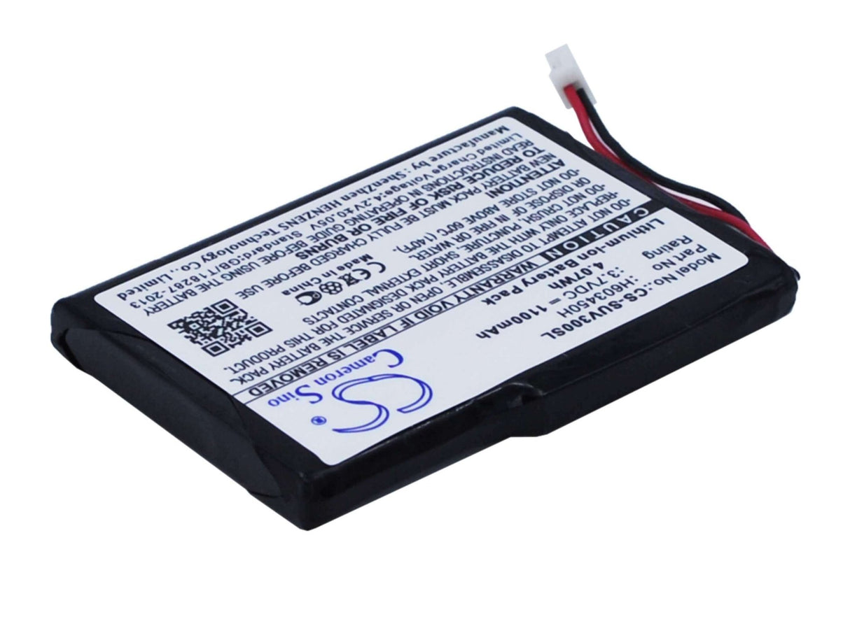 3.7V, Li-ion, 1100mAh, batterie GPS compatible avec Sureshotgps, H603450h, C2796, Micro V3, 4.07Wh GPS, Navigator Cameron Sino Technology Limited