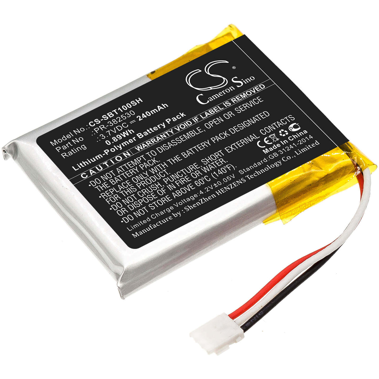 3.7V, Li-Polymer, 240mAh, Smartwatch battery fits Suunto, Pr-382530, Ambit 1, Ambit 2, 0.89Wh Smartwatch Cameron Sino Technology Limited