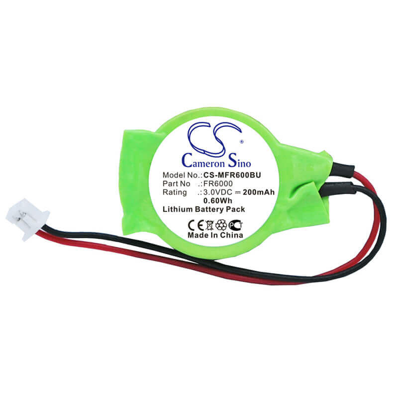 3.0V, Lithium, 200mAh, CMOS / BackUp battery fits Symbol, FR6000, 0.60Wh CMOS / BackUp Cameron Sino Technology Limited