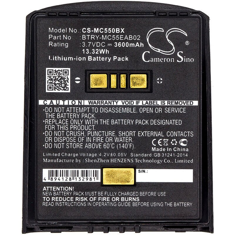 Barcode Scanner Battery For Symbol, Mc55, Mc5574, Mc5590, Mc55a, Mc55a0, Mc56 3.7v, 3600mah - 13.32wh Barcode Scanner Cameron Sino Technology Limited