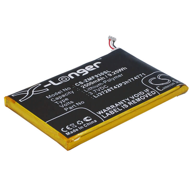 3.7V, Li-Polymer, 2500mAh, Hotspot battery fits T-mobile, Vodafone, Zte, Li3728t42p3h774771, Mf915, Srq-mf915, 9.25Wh Hotspot Cameron Sino Technology Limited