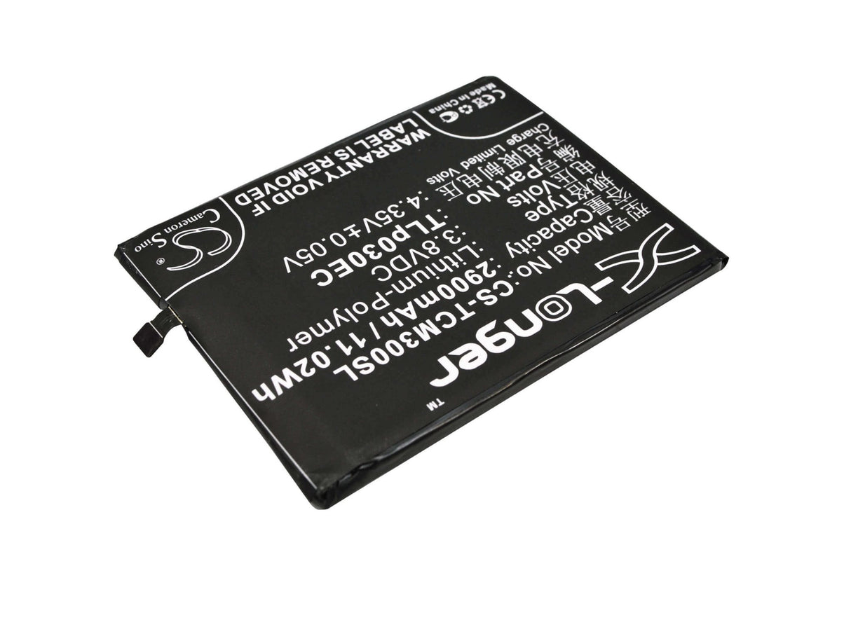 3.8V, Li-Polymer, 2900mAh, batterie de smartphone compatible Tcl, Tlp030ec, 3s, M3g, 11.02Wh Mobile, SmartPhone Cameron Sino Technology Limited (Suspendu)