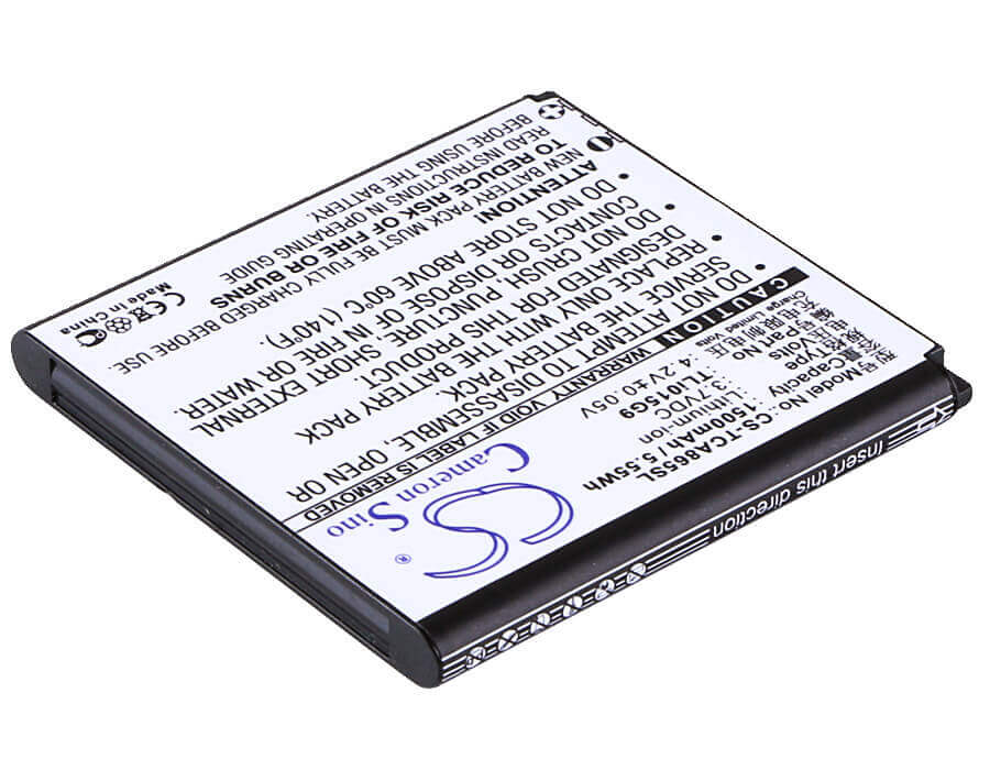 3,7V, Li-ion, 1500mAh, Batterie de smartphone compatible avec Tcl, Tli015b1, A865, J320c, 5,55Wh Mobile, Smartphone Cameron Sino Technology Limited (Smartphone)