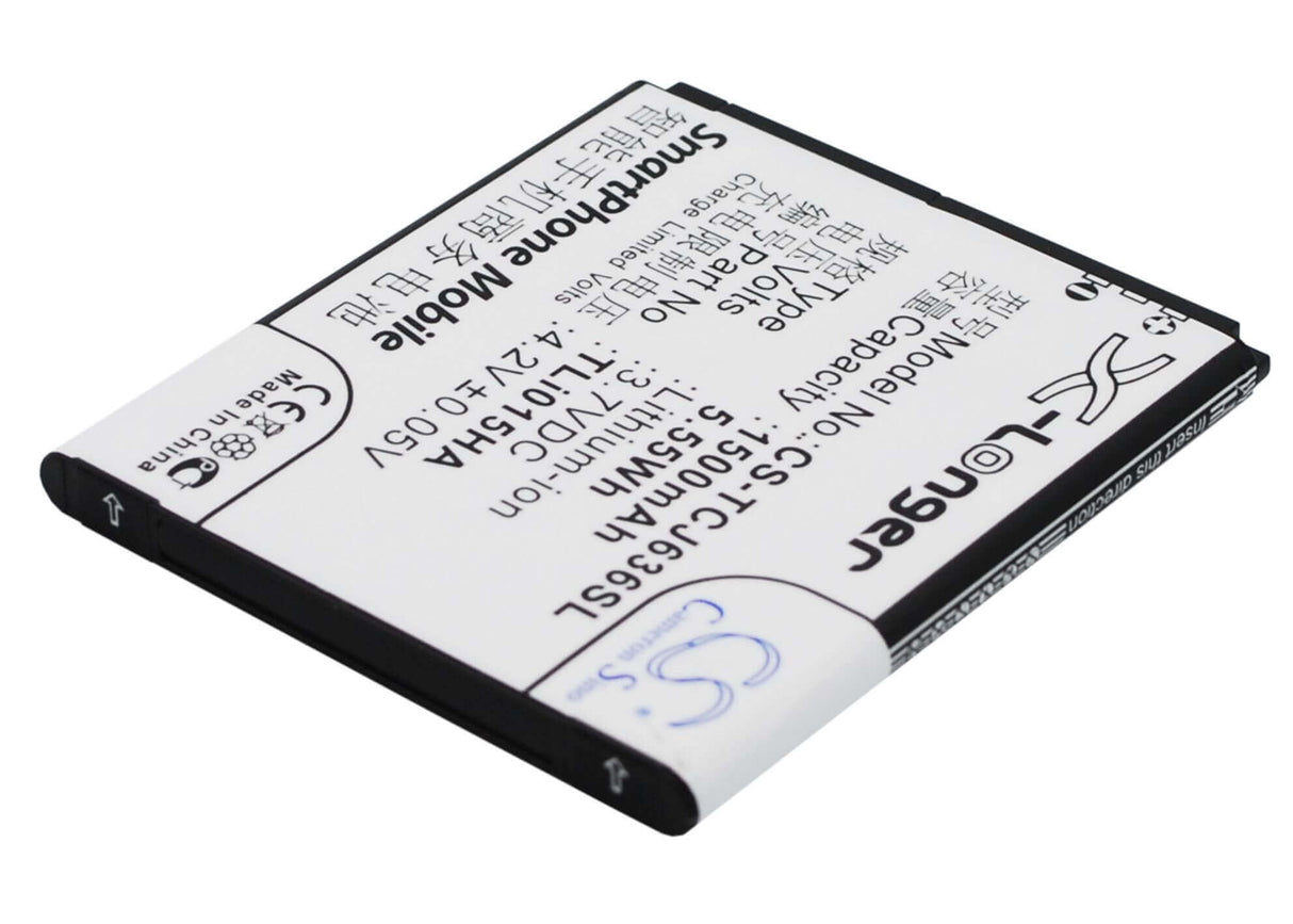 3,7V, Li-ion, 1500mAh, Batterie de smartphone compatible avec Tcl, Tli015ha, J636d, 5,55Wh Mobile, Smartphone Cameron Sino Technology Limited (Smartphone)