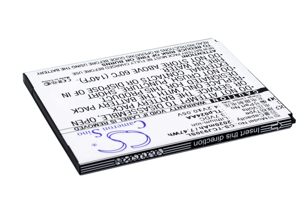 3,7V, Li-ion, 2020mAh, batterie de smartphone adaptée à Tcl, Tlp024aa, J930, J930t, 7,47Wh Mobile, SmartPhone Cameron Sino Technology Limited (Suspendu)