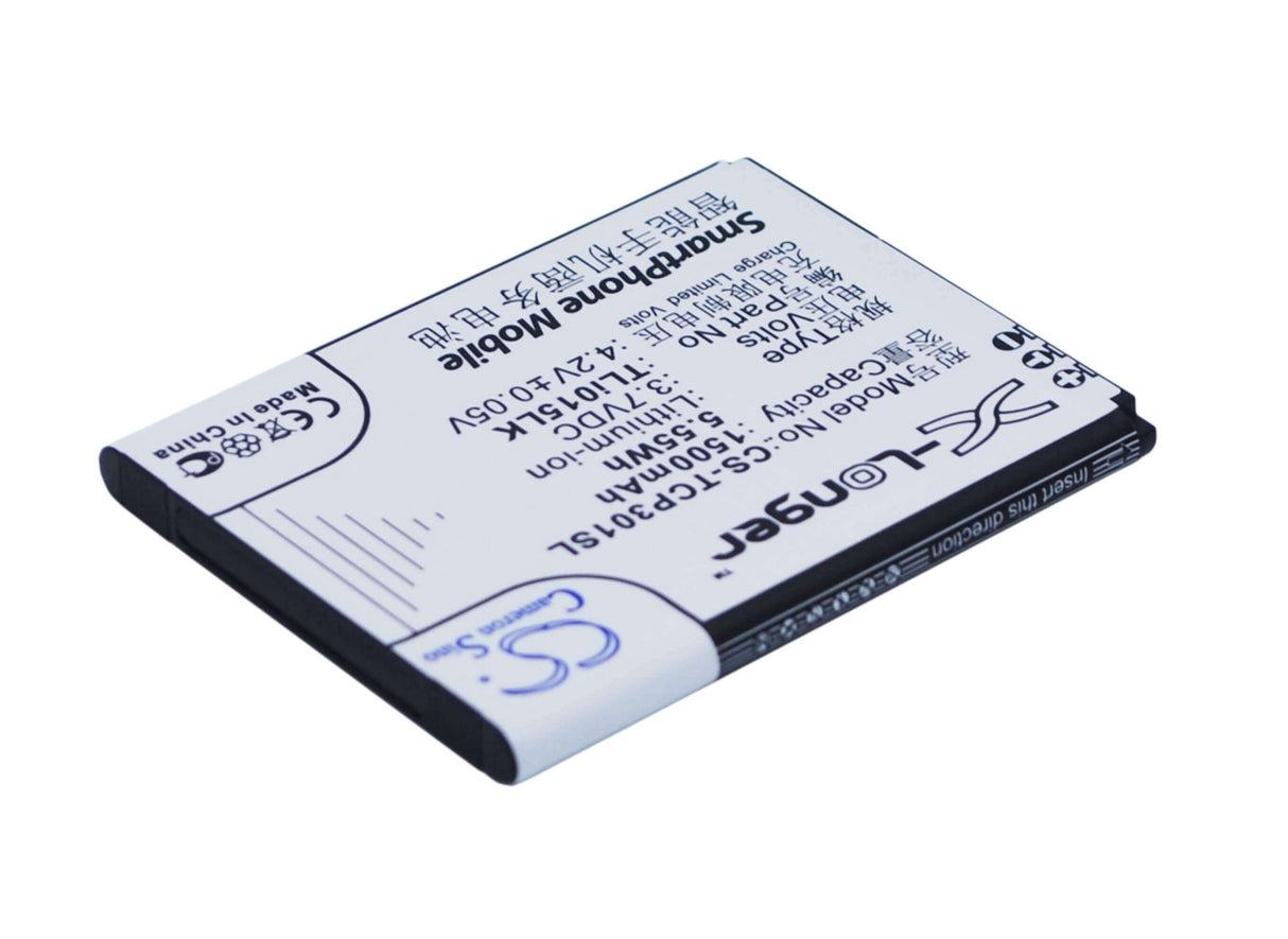 3,7V, Li-ion, 1500mAh, batterie de smartphone compatible avec Tcl, Tli015ja, J326t, P301m, 5,55Wh Mobile, SmartPhone Cameron Sino Technology Limited (Suspendu)