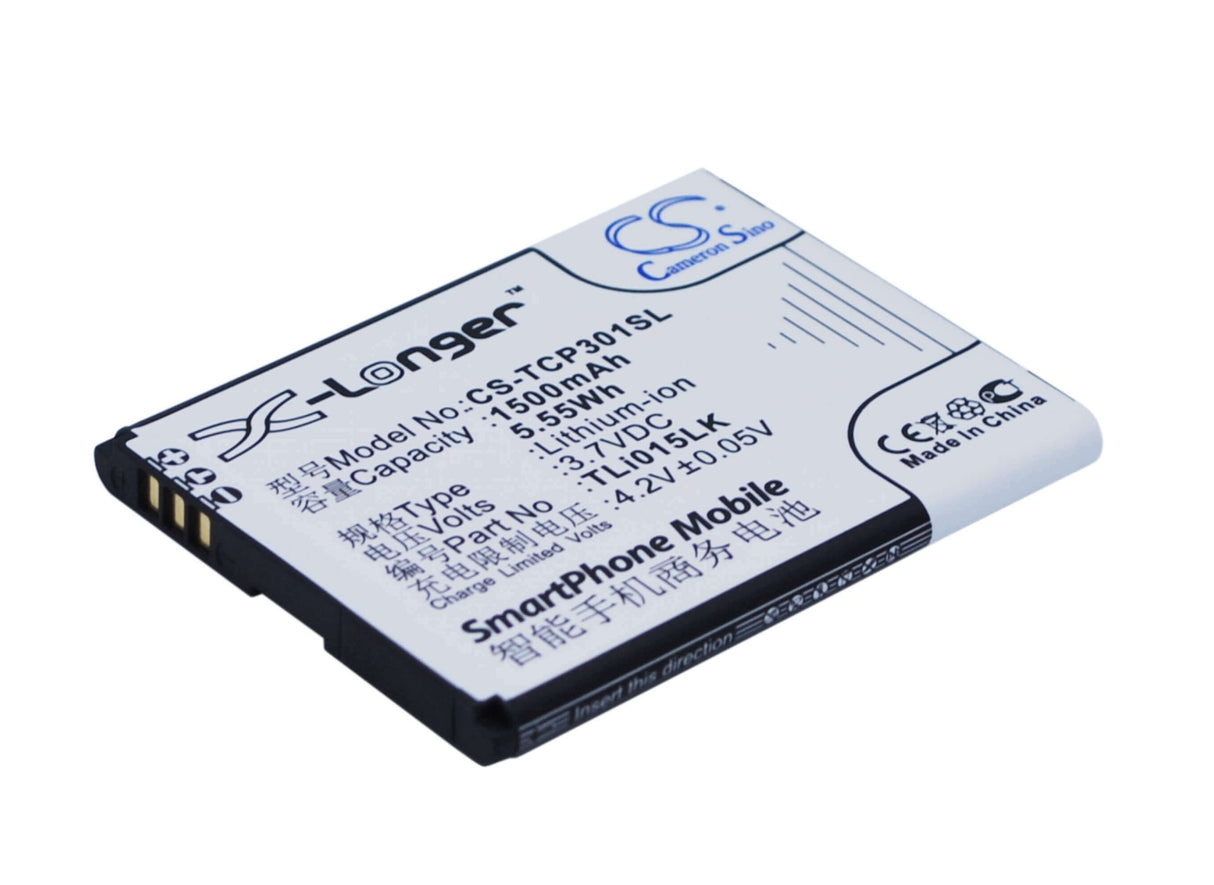 3,7V, Li-ion, 1500mAh, batterie de smartphone compatible avec Tcl, Tli015ja, J326t, P301m, 5,55Wh Mobile, SmartPhone Cameron Sino Technology Limited (Suspendu)