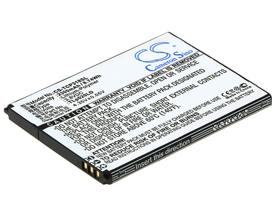 3.8V, Li-Polymer, 2300mAh, batterie pour smartphone convient à Tcl, Tlp020ld, P307l, P308l, 8.74Wh Mobile, Smartphone Cameron Sino Technology Limited (Smartphone)