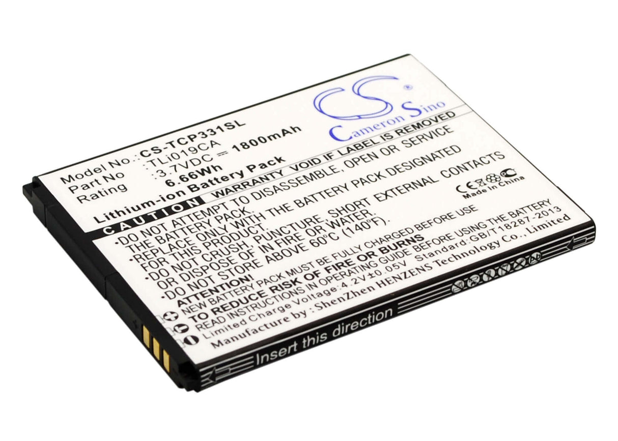 3,7V, Li-ion, 1800mAh, batterie de smartphone compatible avec Tcl, Tli019ca, P331m, 6,66Wh Mobile, SmartPhone Cameron Sino Technology Limited (Smartphone)