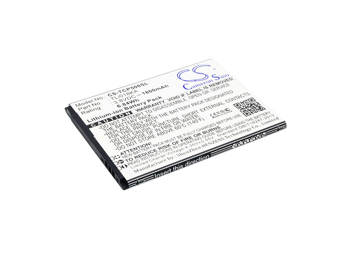 3,8V, Li-ion, 1800mAh, batterie de smartphone compatible Tcl, Tli018ja, P316l, P500m, 6,84Wh Mobile, smartphone Cameron Sino Technology Limited (Suspendu)