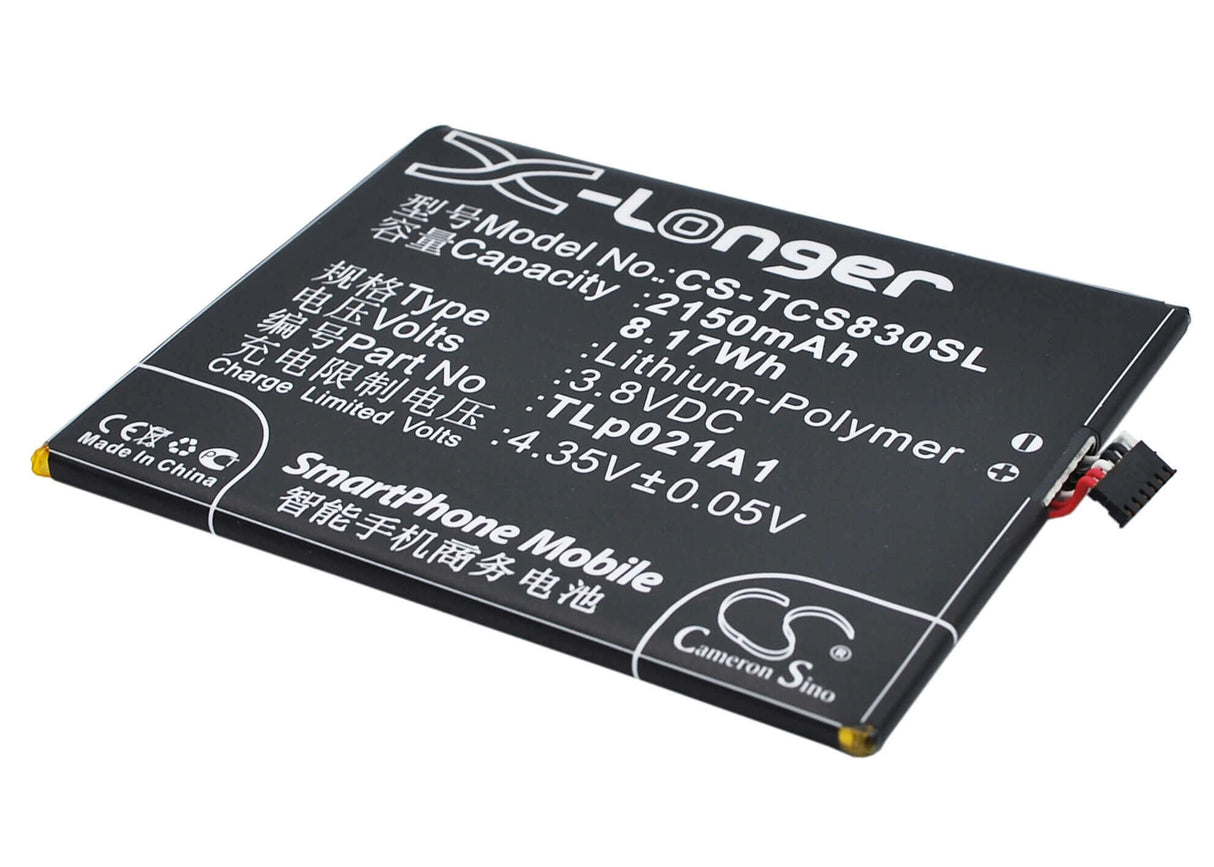 3,8V, Li-Polymère, 2150mAh, batterie de smartphone pour Tcl, Tlp021a1, S830u, S838m, 8,17Wh Mobile, SmartPhone Cameron Sino Technology Limited (Suspendu)