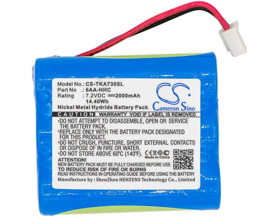 7.2V, Ni-MH, 2000mAh, Speaker battery fits Tdk, Life On Record A73, Life On Record A73 Boombox, 14.40Wh Speaker Cameron Sino Technology Limited