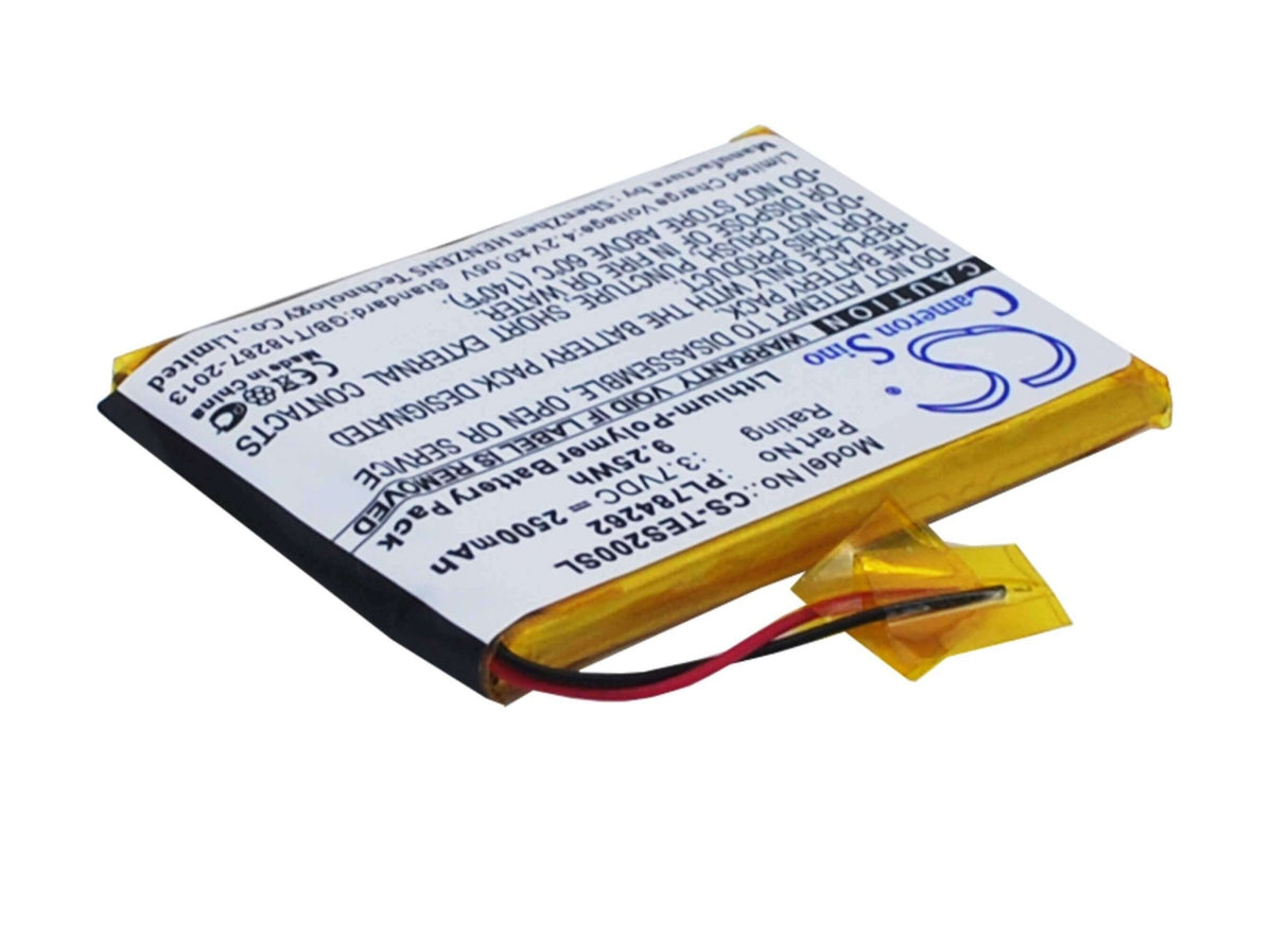 3,7V, Li-Polymère, 2500mAh, batterie GPS compatible avec Teasi, Pl784262, One 2, 9,25Wh GPS, Navigator Cameron Sino Technology Limited