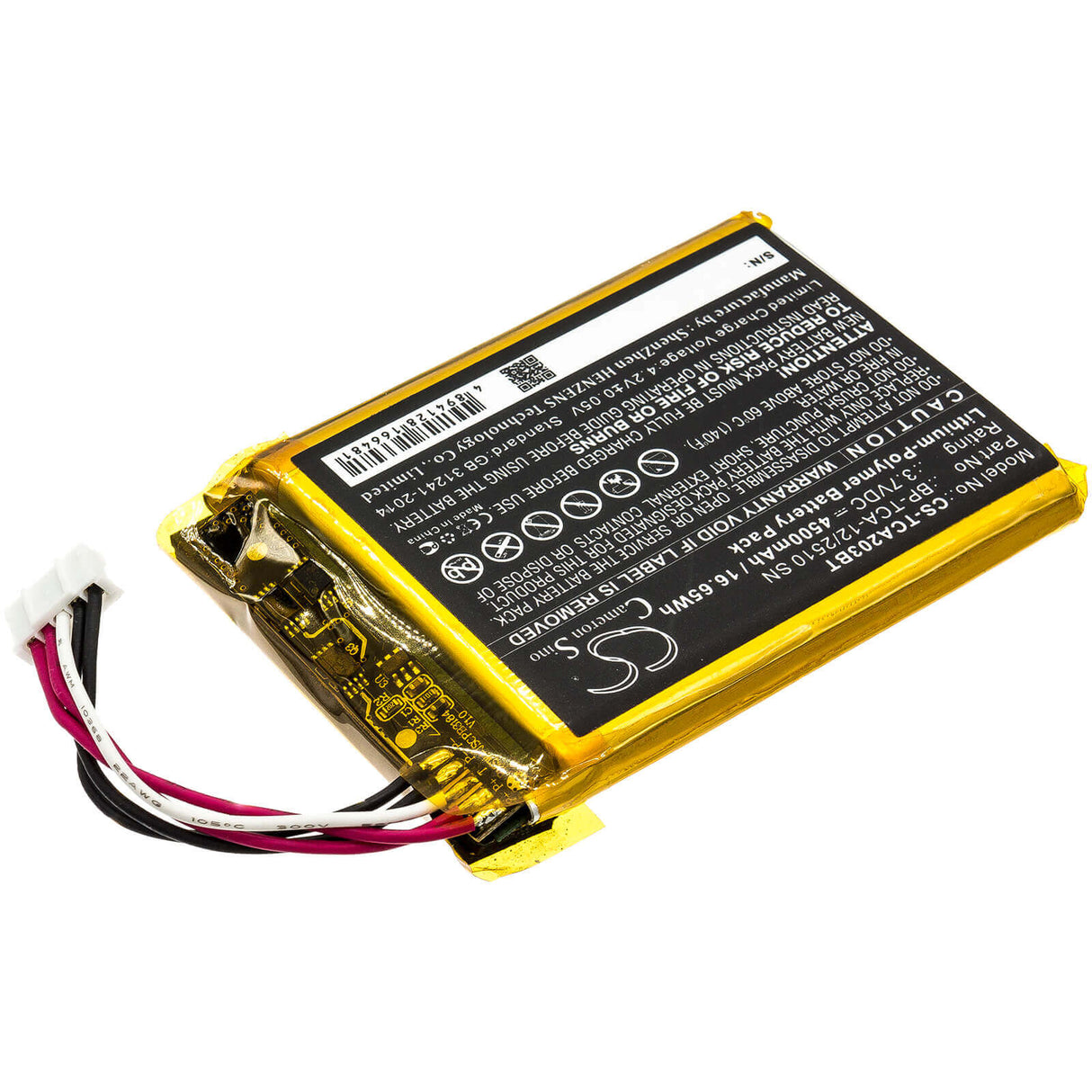 Alarm Battery For Technicolor, Tca203, Tca203comg 3.7v, 4500mah - 16.65wh Alarm System Cameron Sino Technology Limited